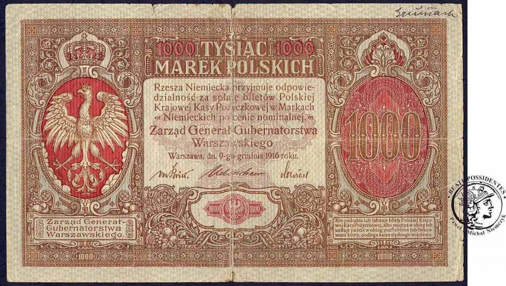 Banknot 100 marek polskich 1916 - GENERAŁ st. 4+