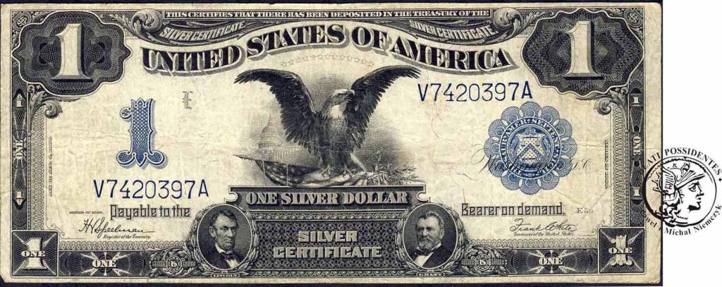 USA 1 dolar 1899 Silver Certificate larg size st4+