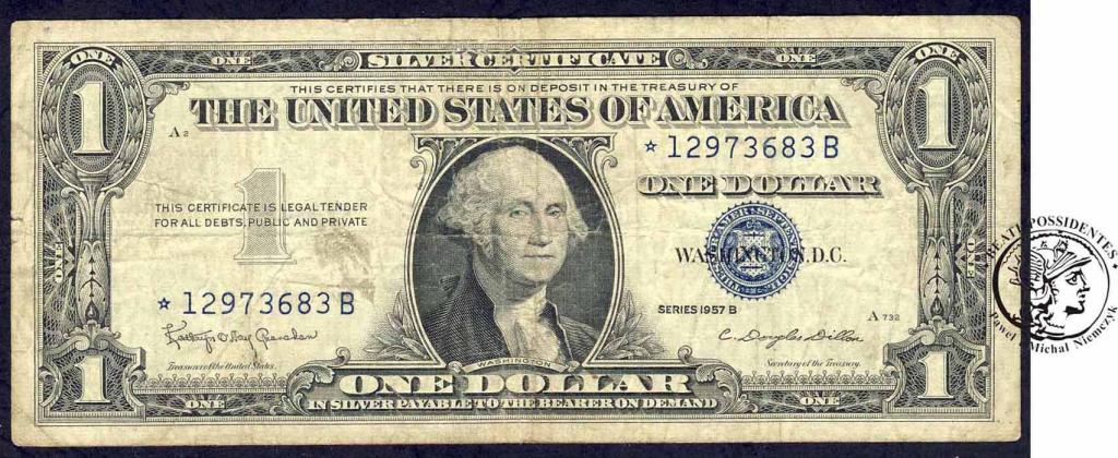 USA 1 dolar 1957 B * Silver Certificate st.4