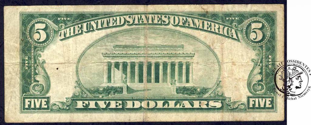USA 5 dolarów 1934 * Silver Certificate st.5