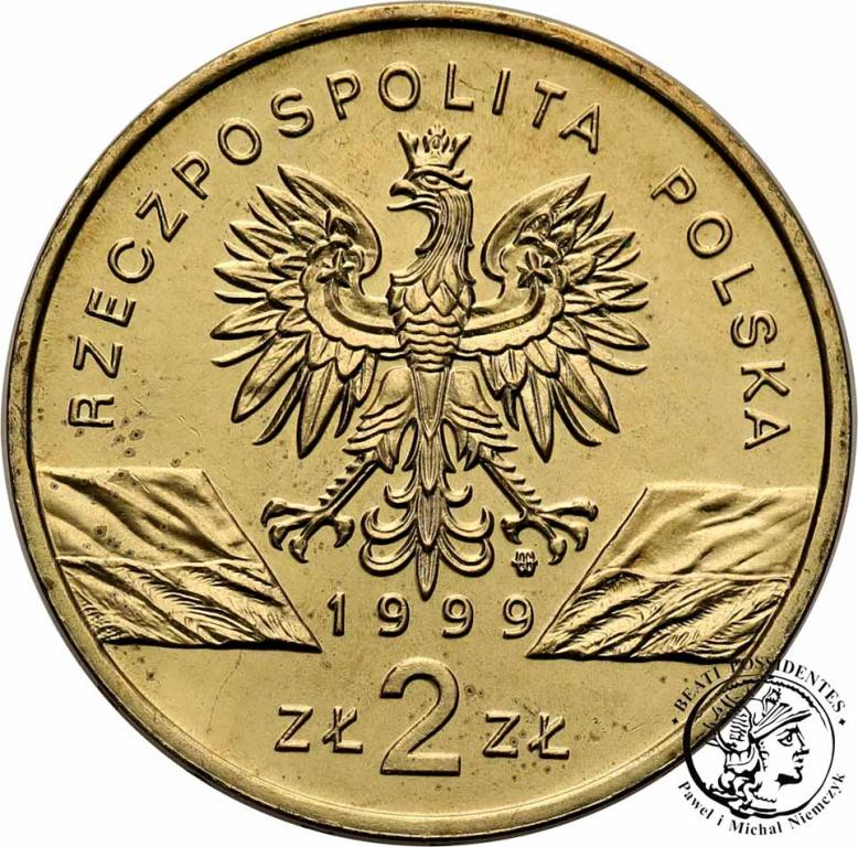 Polska III RP 2 złote 1999 wilki st. 1
