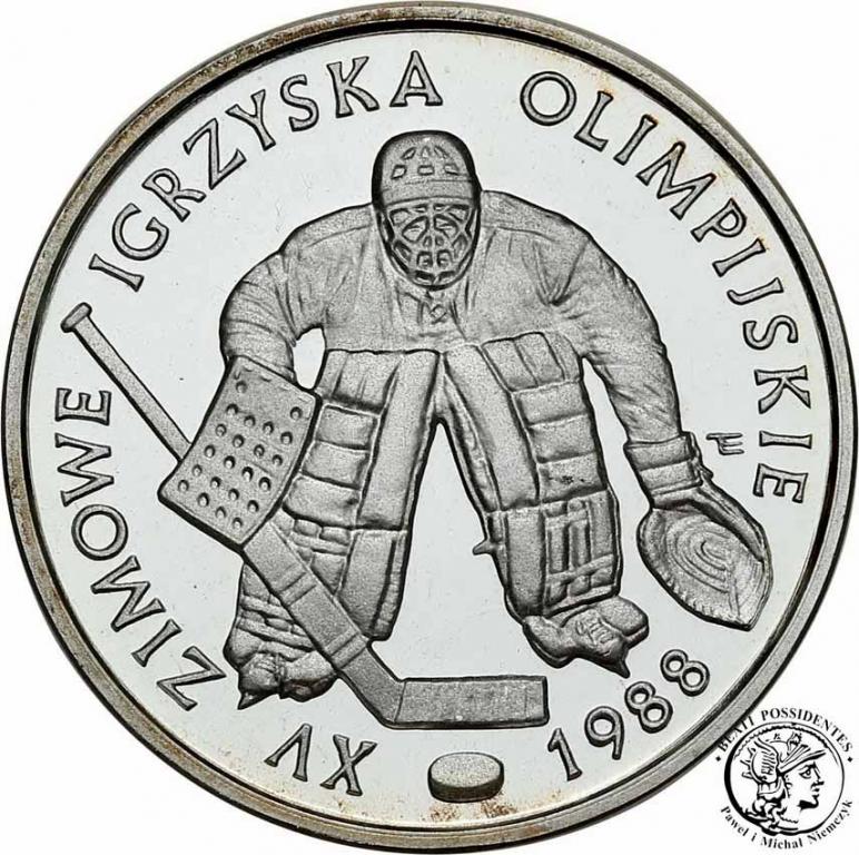 Polska PRL 500 złotych 1987 Calgary hokej st. L-