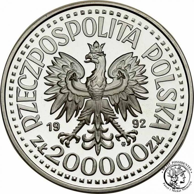 Polska III RP 200 000 złotych 1992 Staszic st.L-