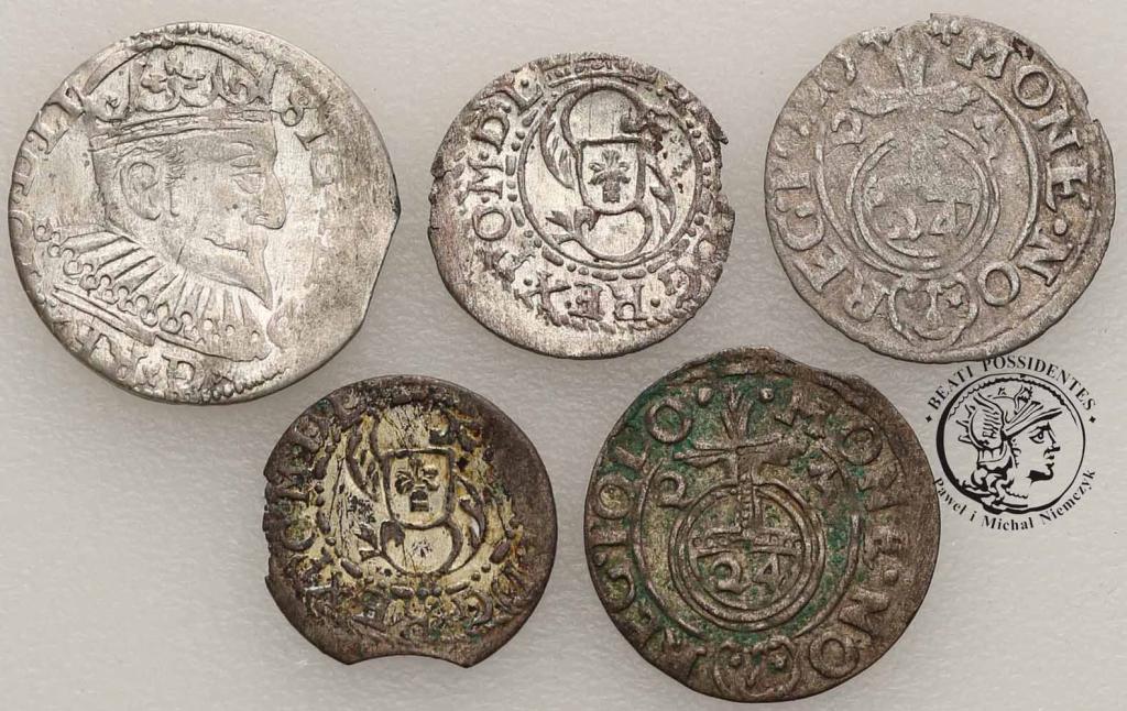 Zygmunt III Waza monety srebrne lot 5 szt. st.3/3+
