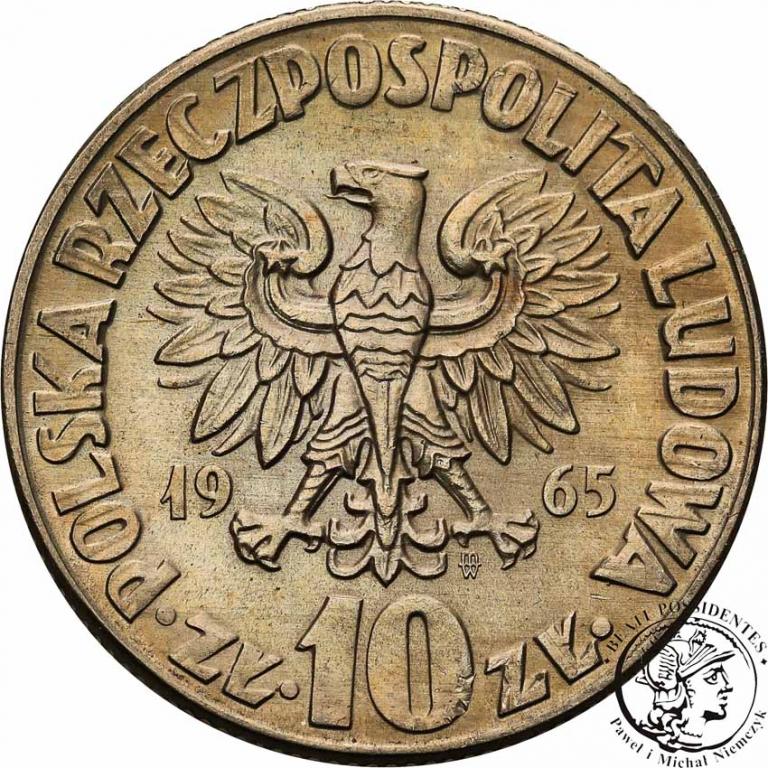 Polska PRL 10 złotych 1965 Mikołaj Kopernik st.1