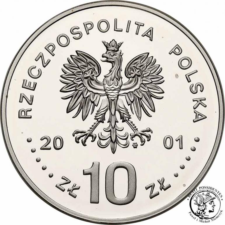 10 złotych 2001 Jan III Sobieski półpostać st.L