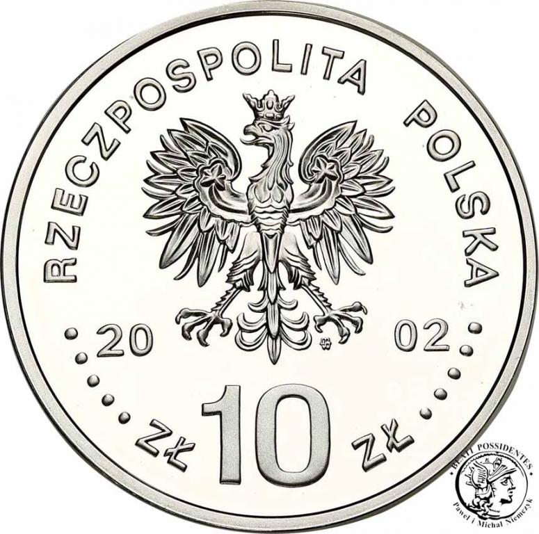 10 złotych 2002 August II Mocny popiersie st.L-