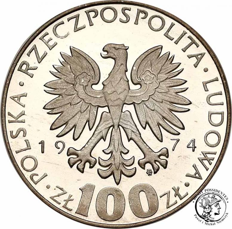 PRÓBA SREBRO 100 złotych 1974 Skłodowska st. L
