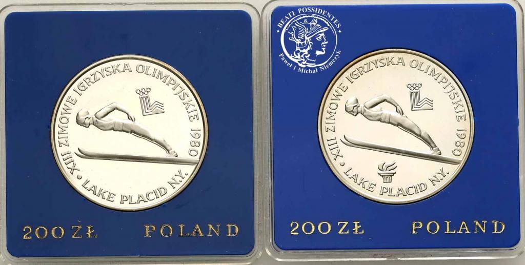 200 złotych 1980 Lake Placid znicz + b. znicza stL