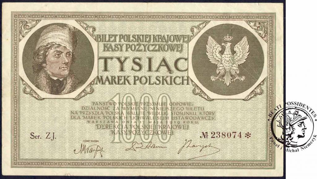 1000 marek polskich Kościuszko - ser ZJ - st.3