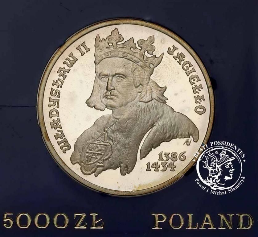 Polska PRL 5000 złotych 1989 Jagiełło pop. st.L-