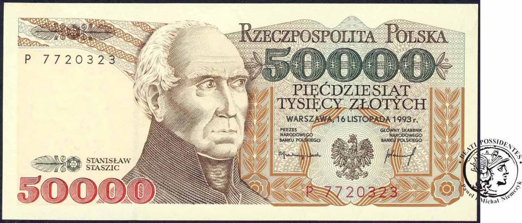 Banknot 50000 złotych 1993 Staszic - ser P - st1-