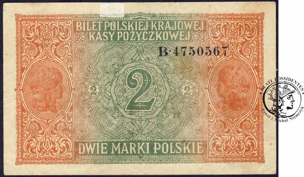 Banknot 2 marki polskie 1916 - GENERAŁ st.3