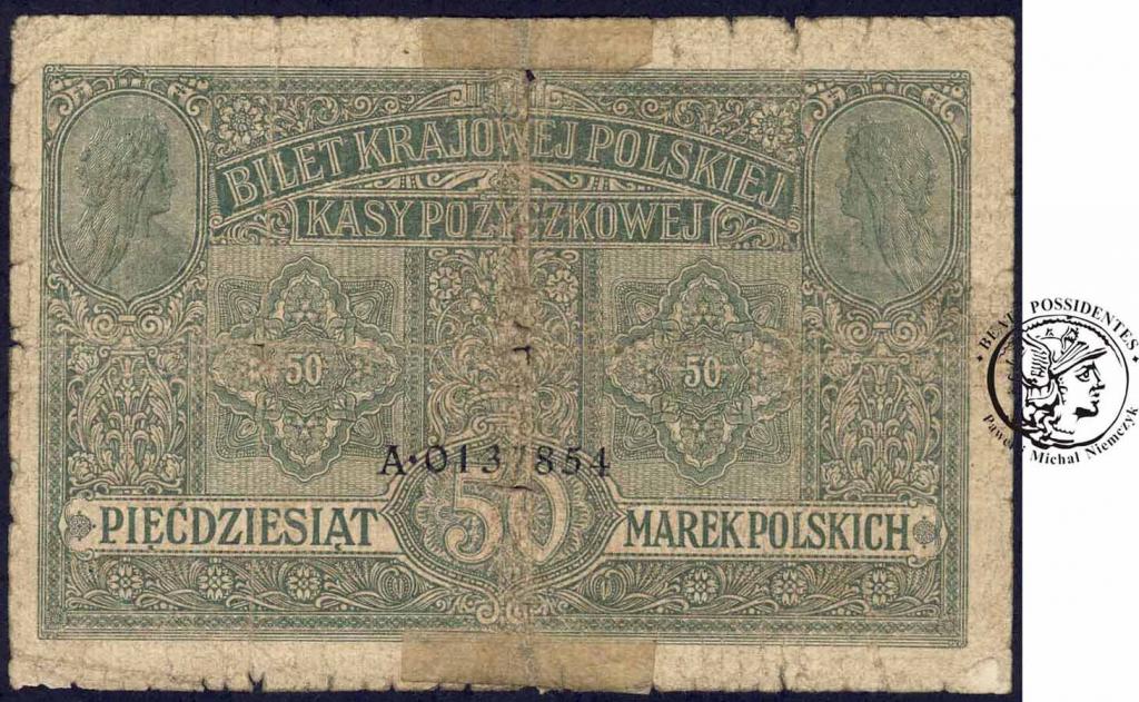 Banknot 50 marek polskich 1916 - JENERAŁ st.4