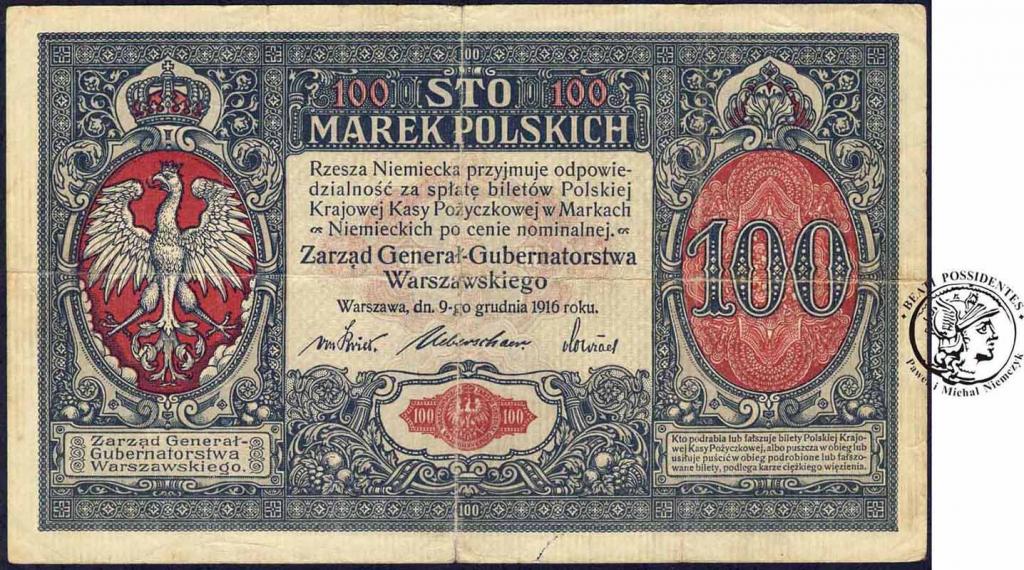 Banknot 100 marek polskich 1916 - GENERAŁ st.4