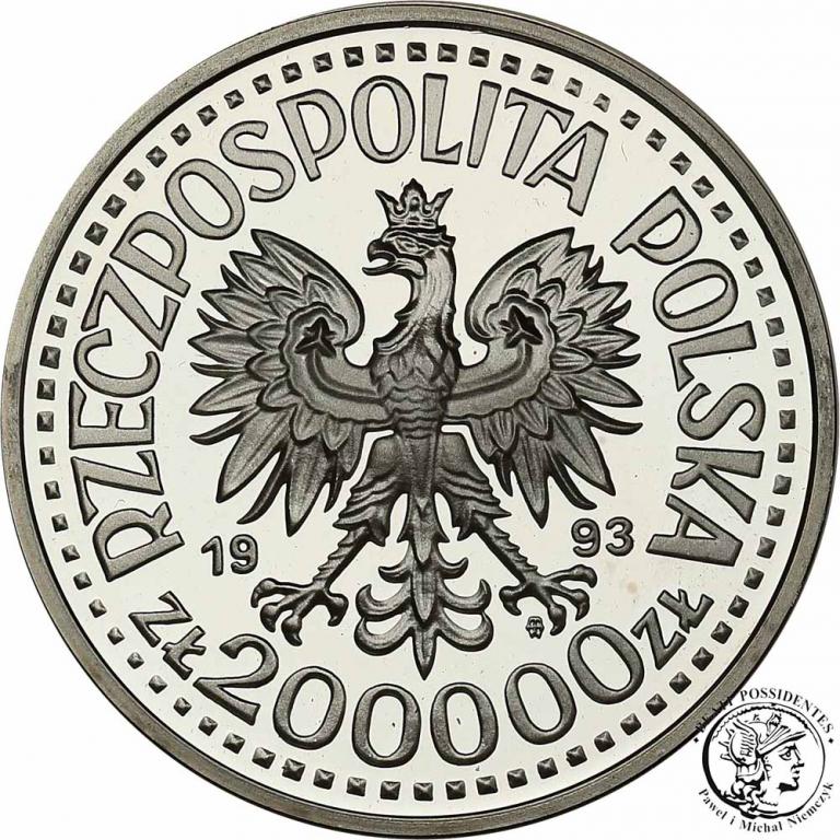 200 000 złotych 1993 Jagiellończyk popiersie st.L