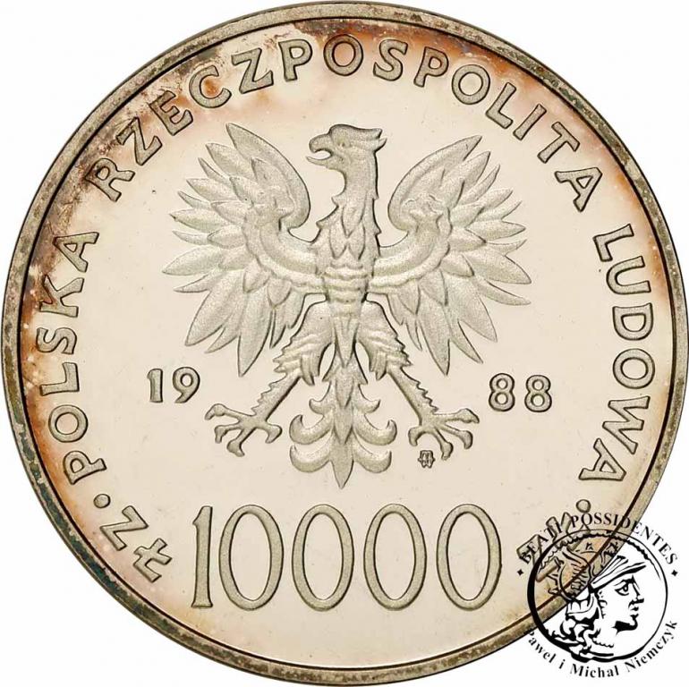 10 000 złotych 1988 Jan Paweł II Cienki Krzyż stL-