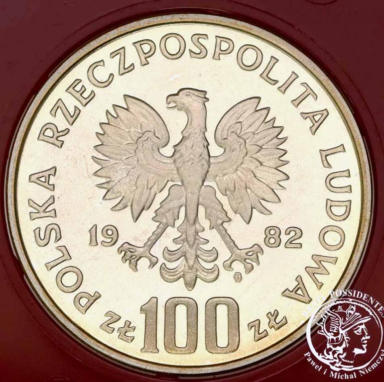PRÓBA Srebro 100 złotych 1982 Bociany Ochrona st.L