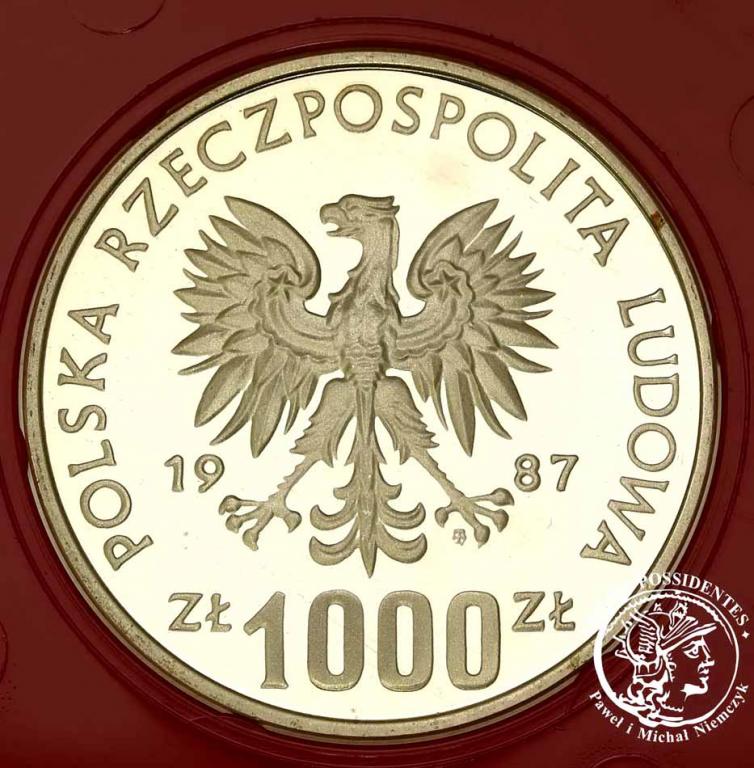 PRÓBA Srebro 1000 złotych 1987 zimowe Igrzyska sL-