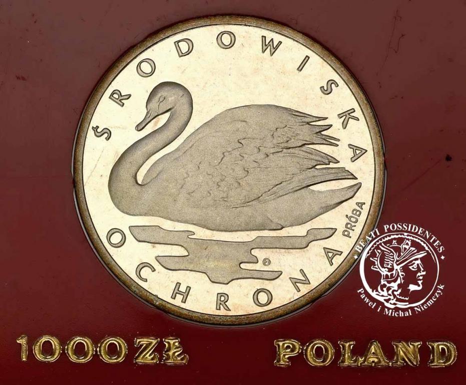 PRÓBA Srebro 1000 złotych 1984 Łabędź st.L