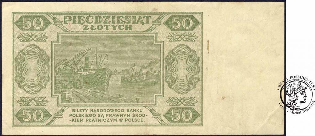 Polska PRL banknot 50 złotych 1948 seria A st.3