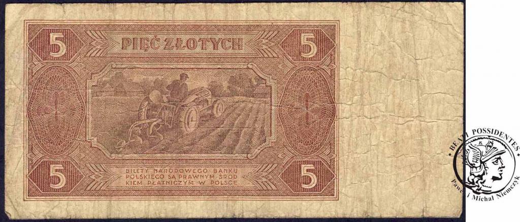 Polska PRL banknoty 5 złotych 1948 seria C st.5