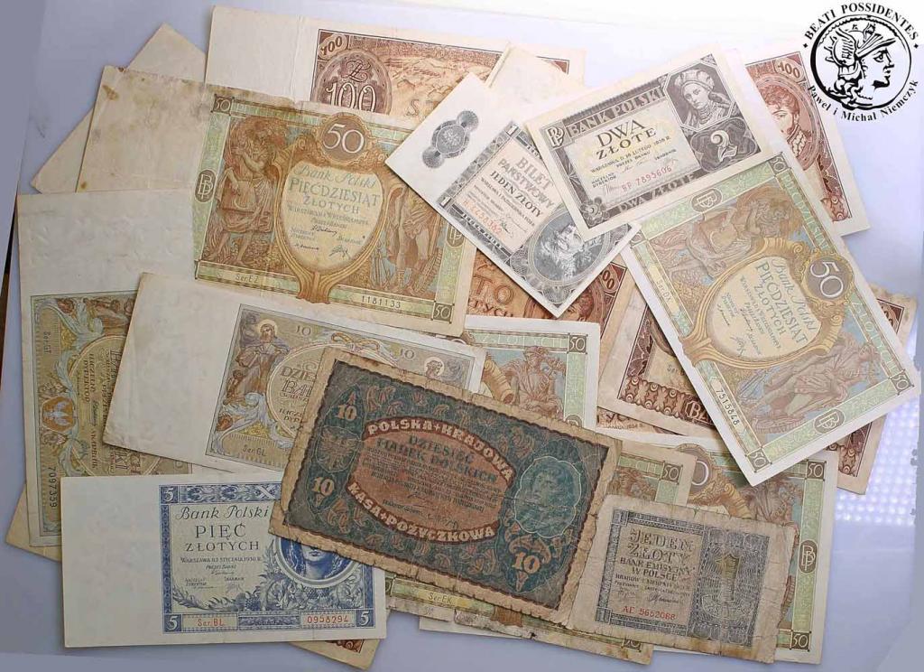 Banknoty polskie lot 1919-1936 różne 28 szt st3+/4