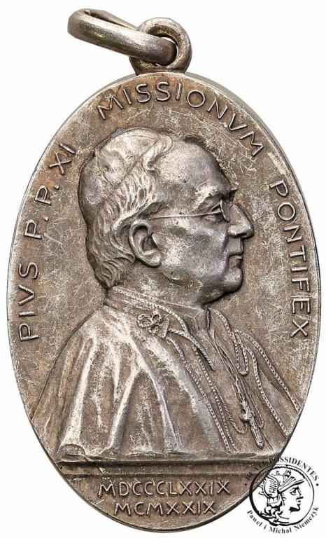 Watykan Pius XI medal religijny SREBRO st.3+