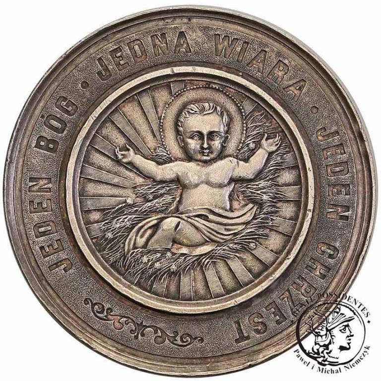 Polska duży medal chrzcielny SREBRO ''91'' 1894 s2