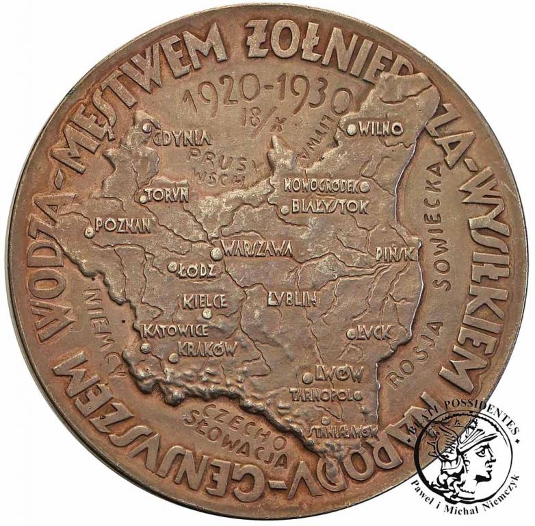 Polska II RP Piłsudski medal 1930 srebro st.2+/1-
