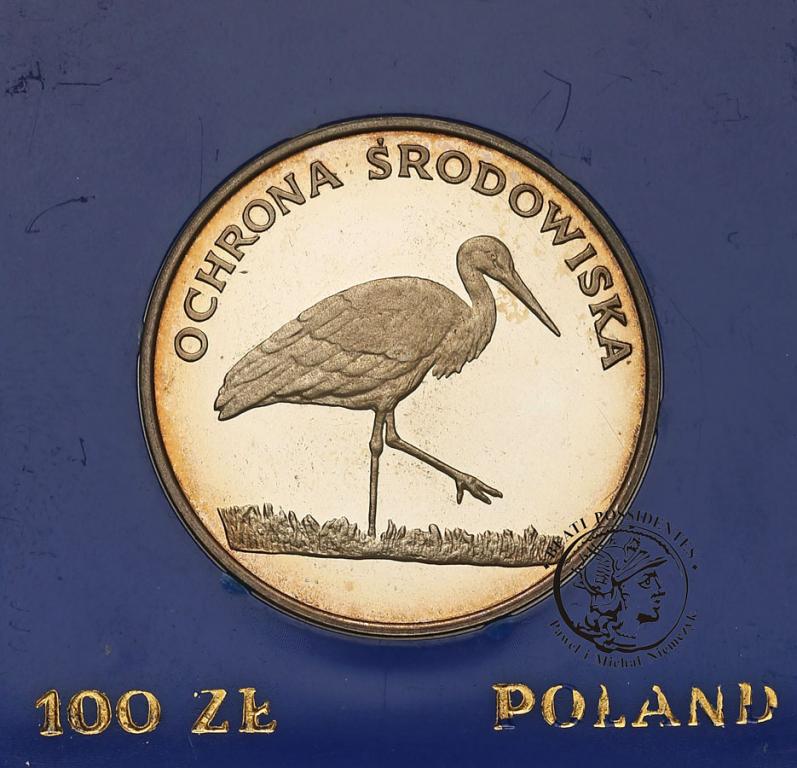 100 złotych 1982 Ochrona Środowiska Bocian st.L-