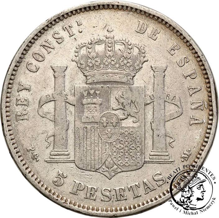 Hiszpania 5 Pesetas 1891 Alfonso XIII st. 3