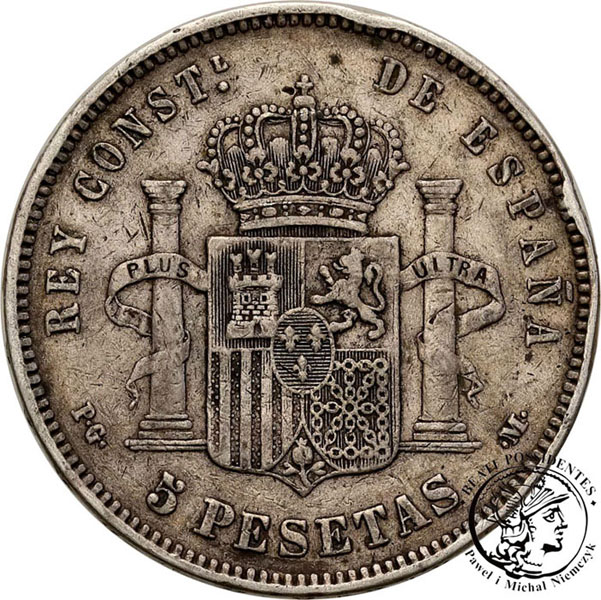 Hiszpania 5 Pesetas 1891 Alfonso XIII st. 3