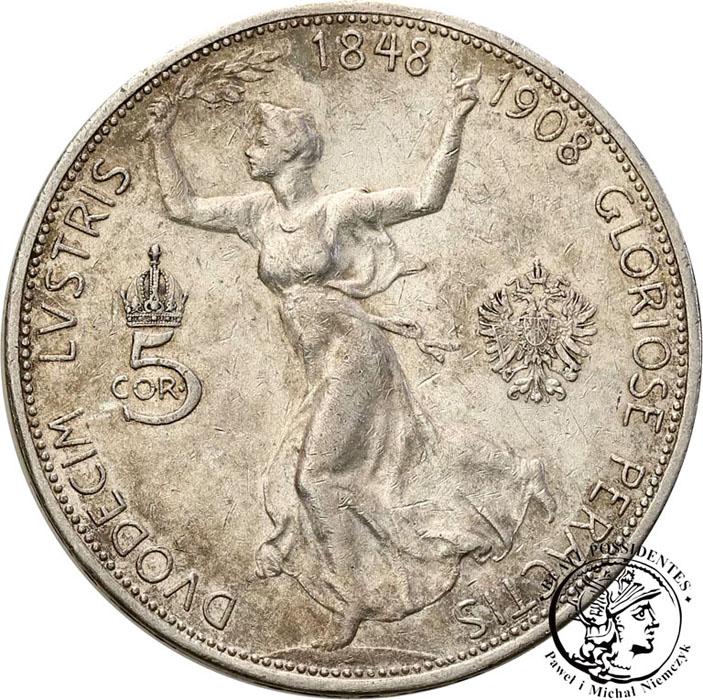 Austria 5 Koron 1908 F. Józef I Jubileusz st. 3+