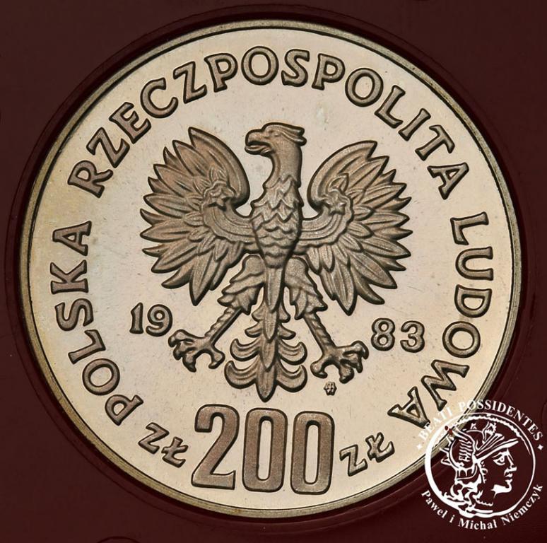 PRL PRÓBA SREBRO 200 złotych 1983 Sobieski st.L-
