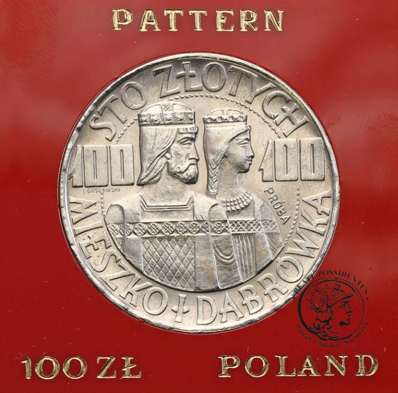 PRÓBA srebro 100 złotych 1966 Millenium st.1