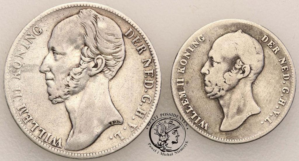 Holandia 1 + 1/2 Guldena 1848 lot 2 szt. st.3