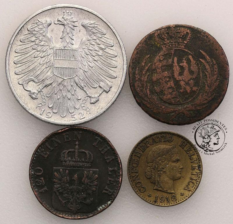 Europa monety różne lot 4 szt. st.3/4