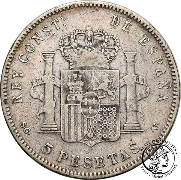 Hiszpania 5 Pesetas 1898 Alfonso XIII st. 3