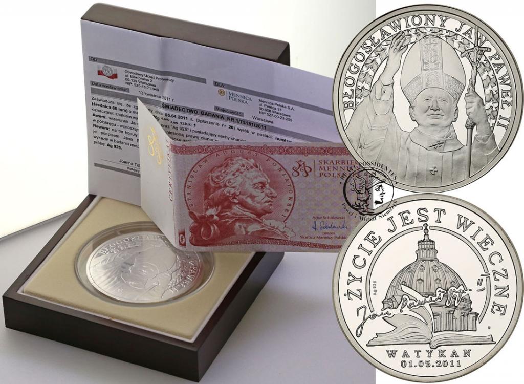 Mennica medal 2011 Papież Jan Paweł II SREBRO st.L