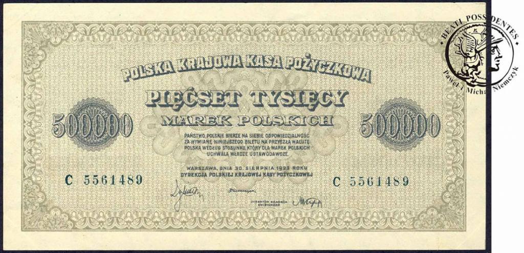 Polska 500 000 marek polskich 1923 seria C st.2