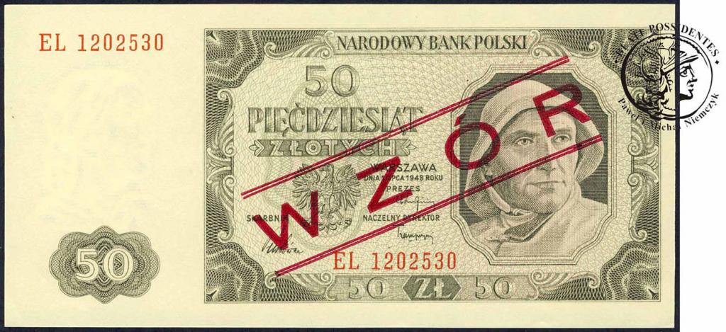Polska 50 złotych 1948 WZÓR st.1