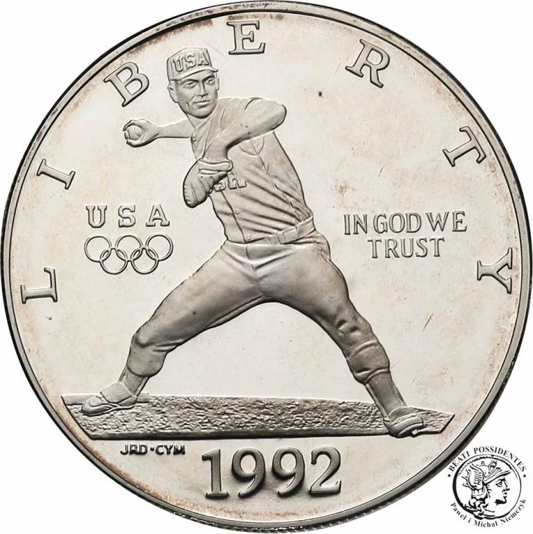 USA 1 dolar 1992 Oly Barcelona lustrzanka st.L