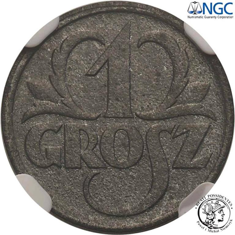 Polska Generalna Gubernia 1 grosz 1939 NGC MS64