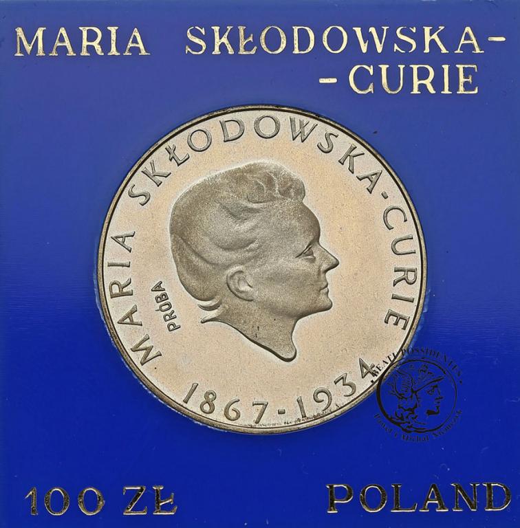 PRL PRÓBA srebro 100 złotych 1974 Skłodowska st.L-