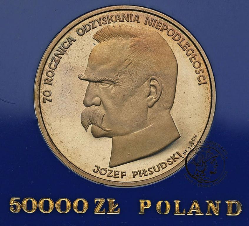 Polska PRL 50 000 złotych 1988 Piłsudski st.L