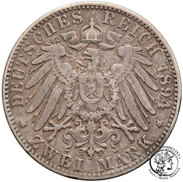 Niemcy Baden 2 Marki 1894 st.3-