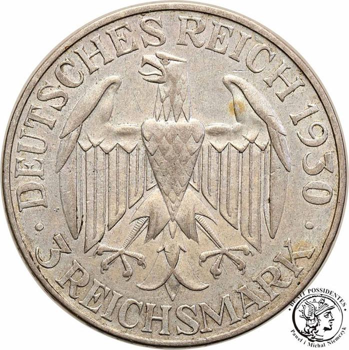 Niemcy Weimar 3 Marki 1929 D Zeppelin st.3+