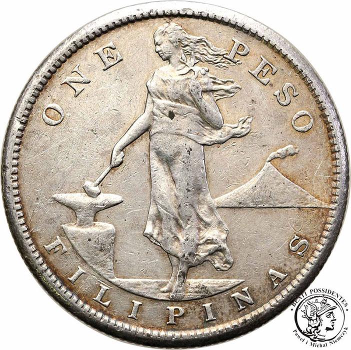 Filipiny 1 Peso 1907 st.3