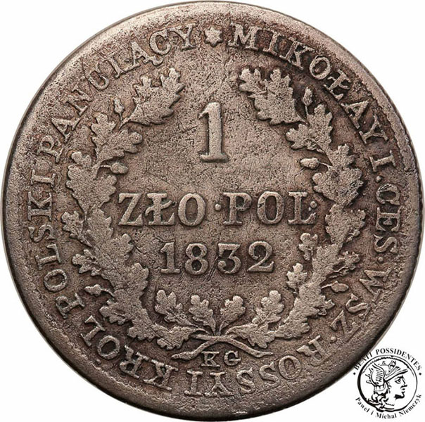 Polska 1 złoty 1832 KG Mikołaj I st.3-